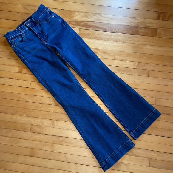 Veronica Beard, Carson Ankle Flare High Rise Jeans, Bright Blue Wash / Size: 25 - Picture 1 of 13